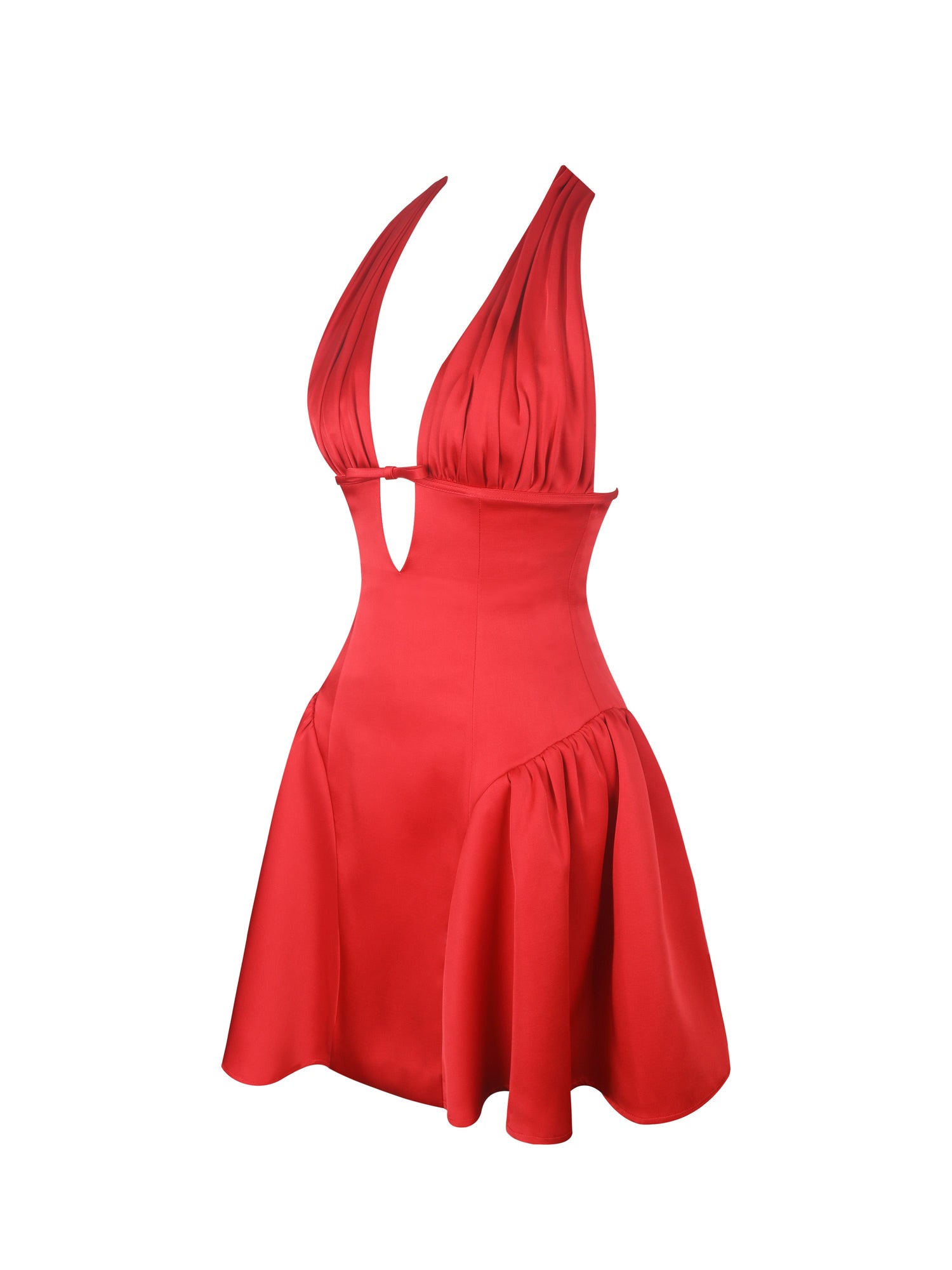 Peyton Plunging Halter Keyhole Mini Dress | Ruby