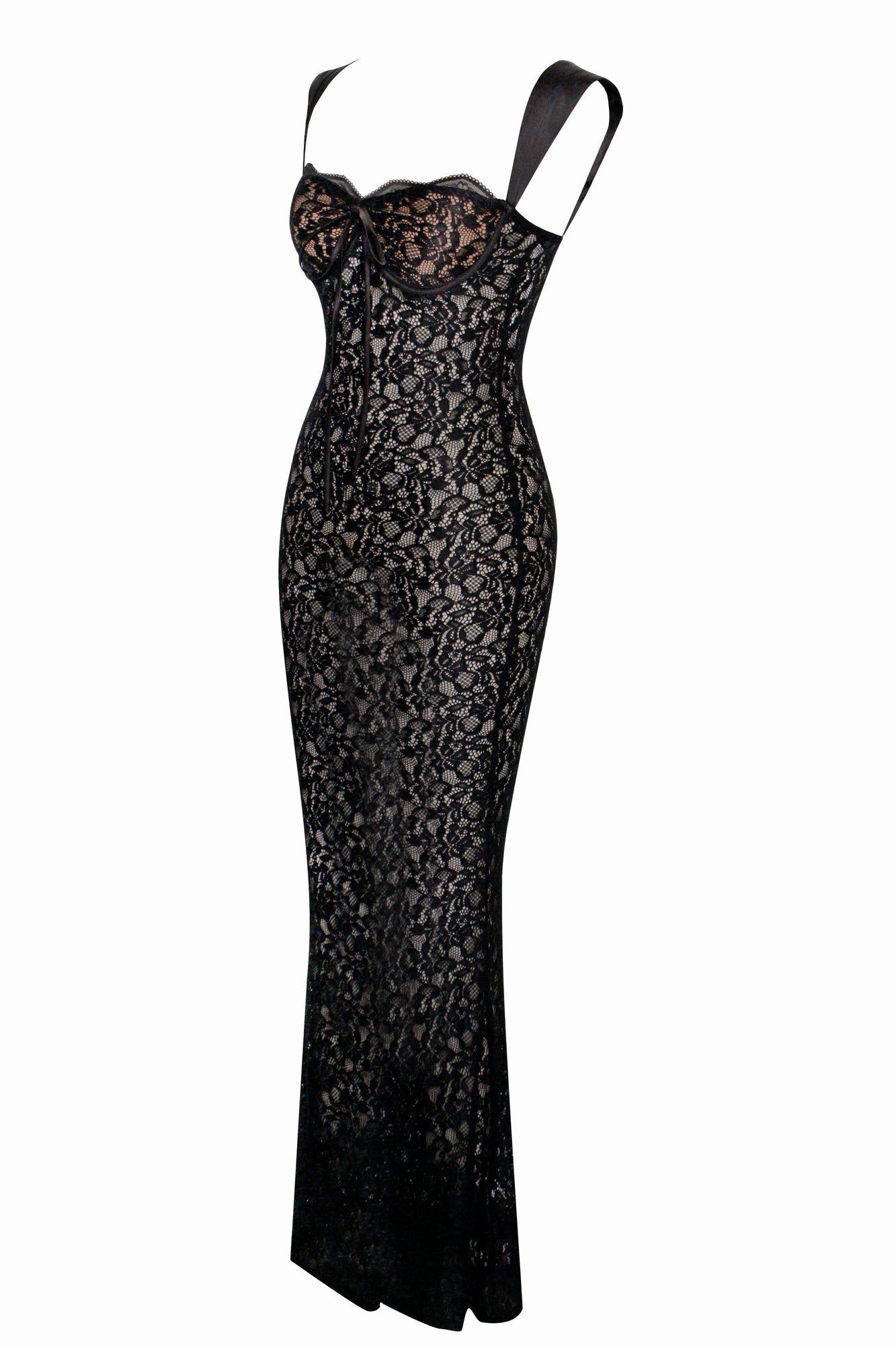 Veronica Lace Maxi Dress | Black