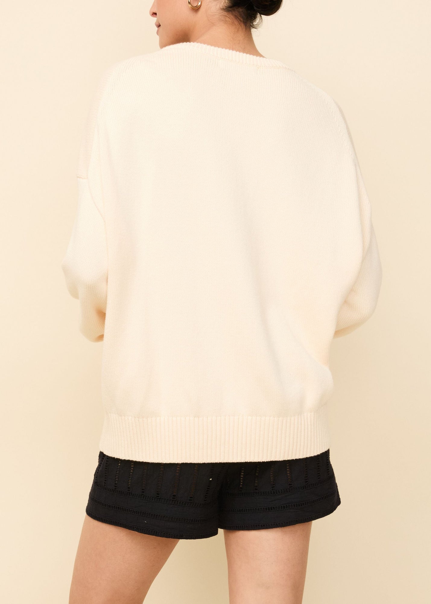 Reva Cotton Sweater Clay - Solid & Striped
