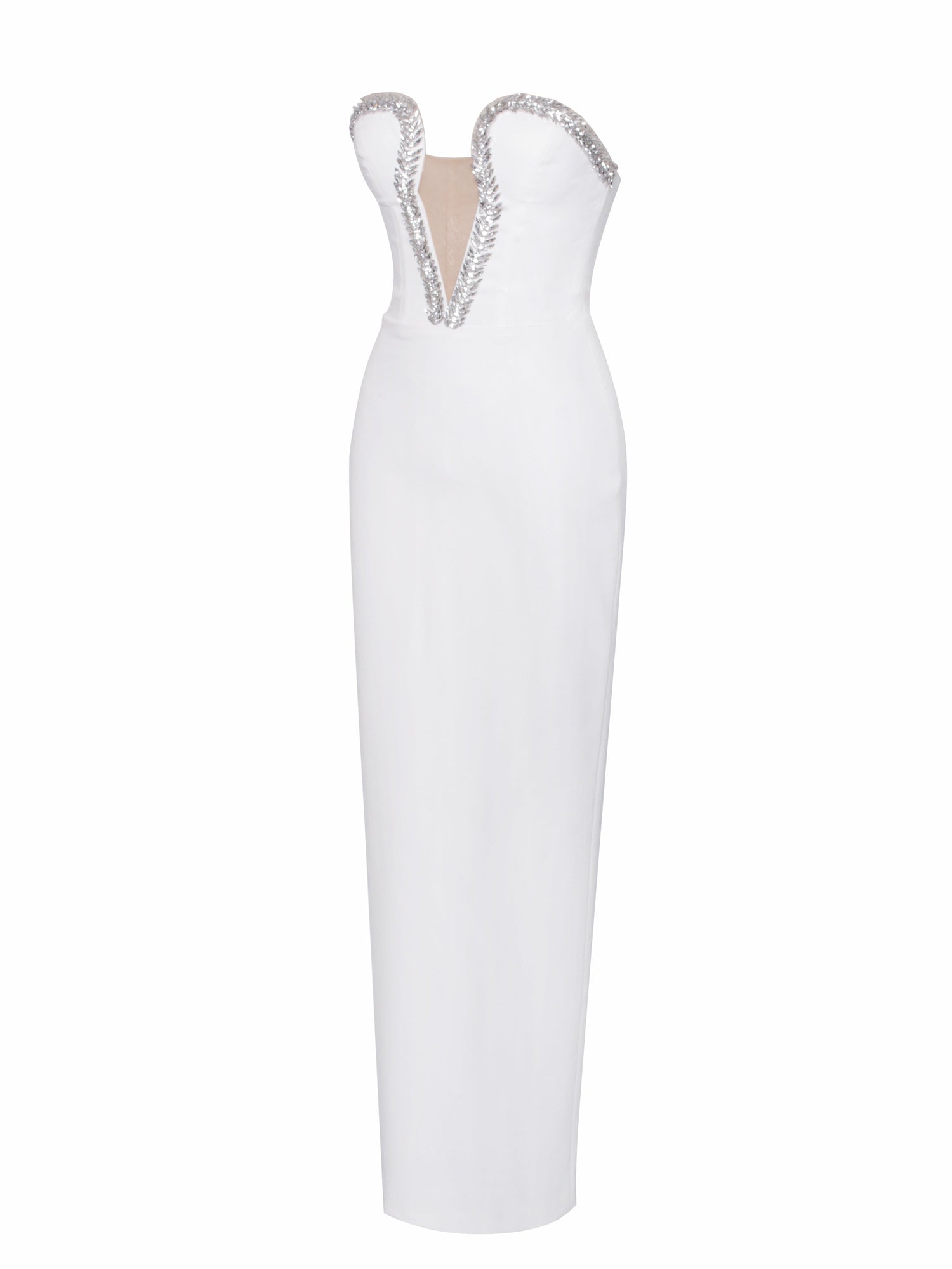 Ivanna Crystal Embellished Maxi Dress | White
