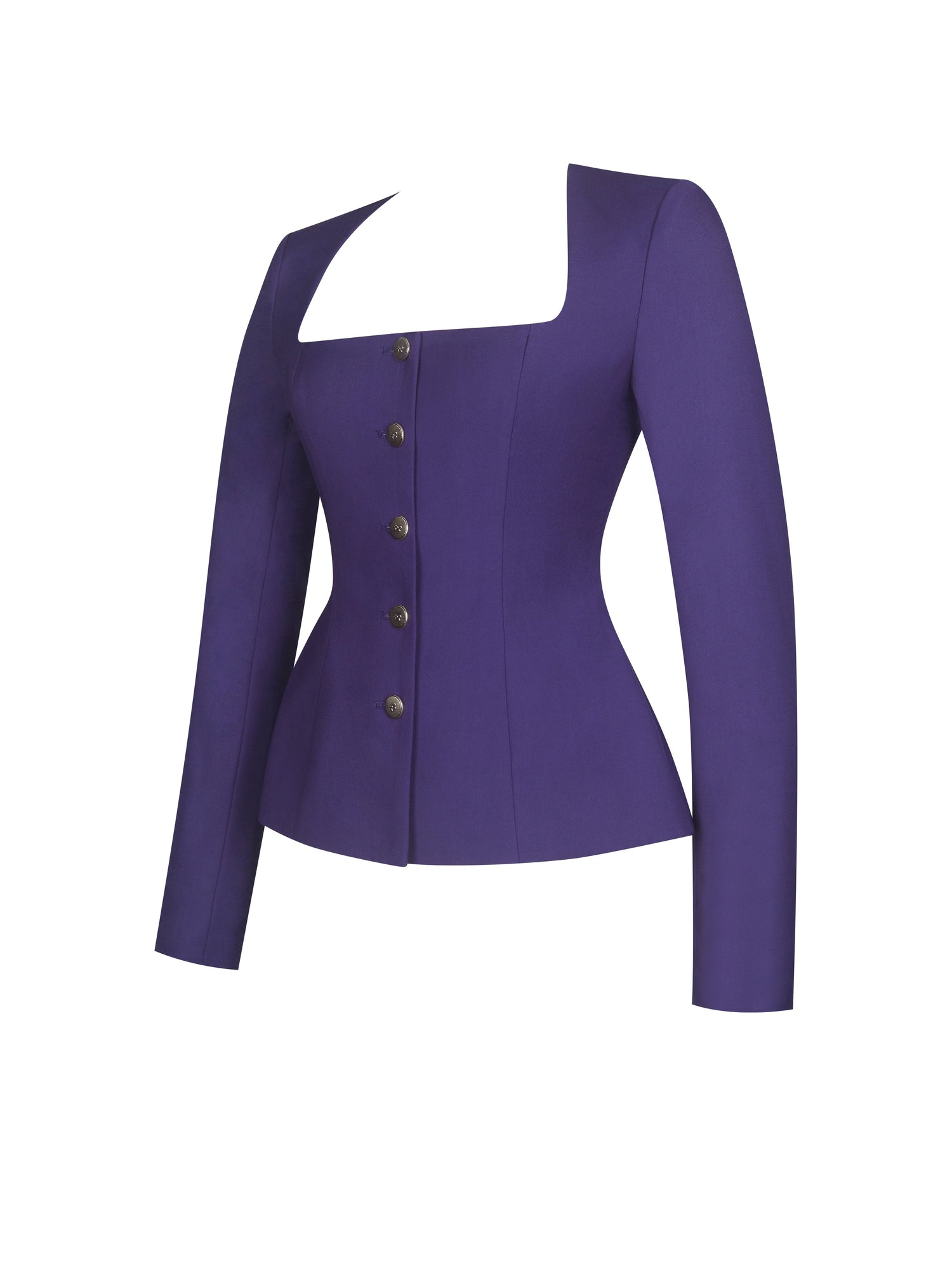 Skyla Square Neckline Peplum Blazer | Indigo