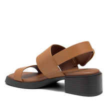 Dantay Sandal Block Heel | Tan Faux Soft Nappa