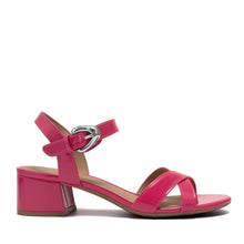 Cinzia Sandal Block Heel | Magenta Faux Patent