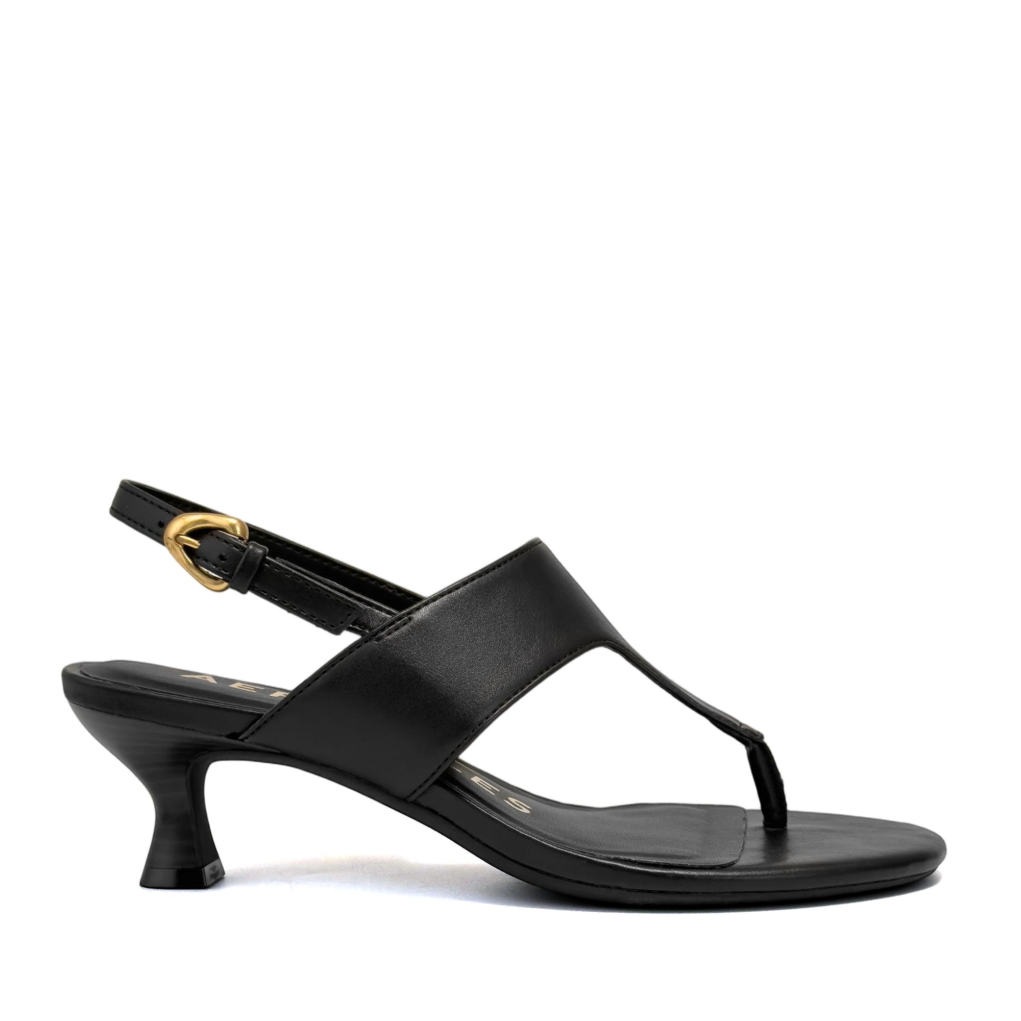 Kora Sandal Heel | Black Faux Nappa