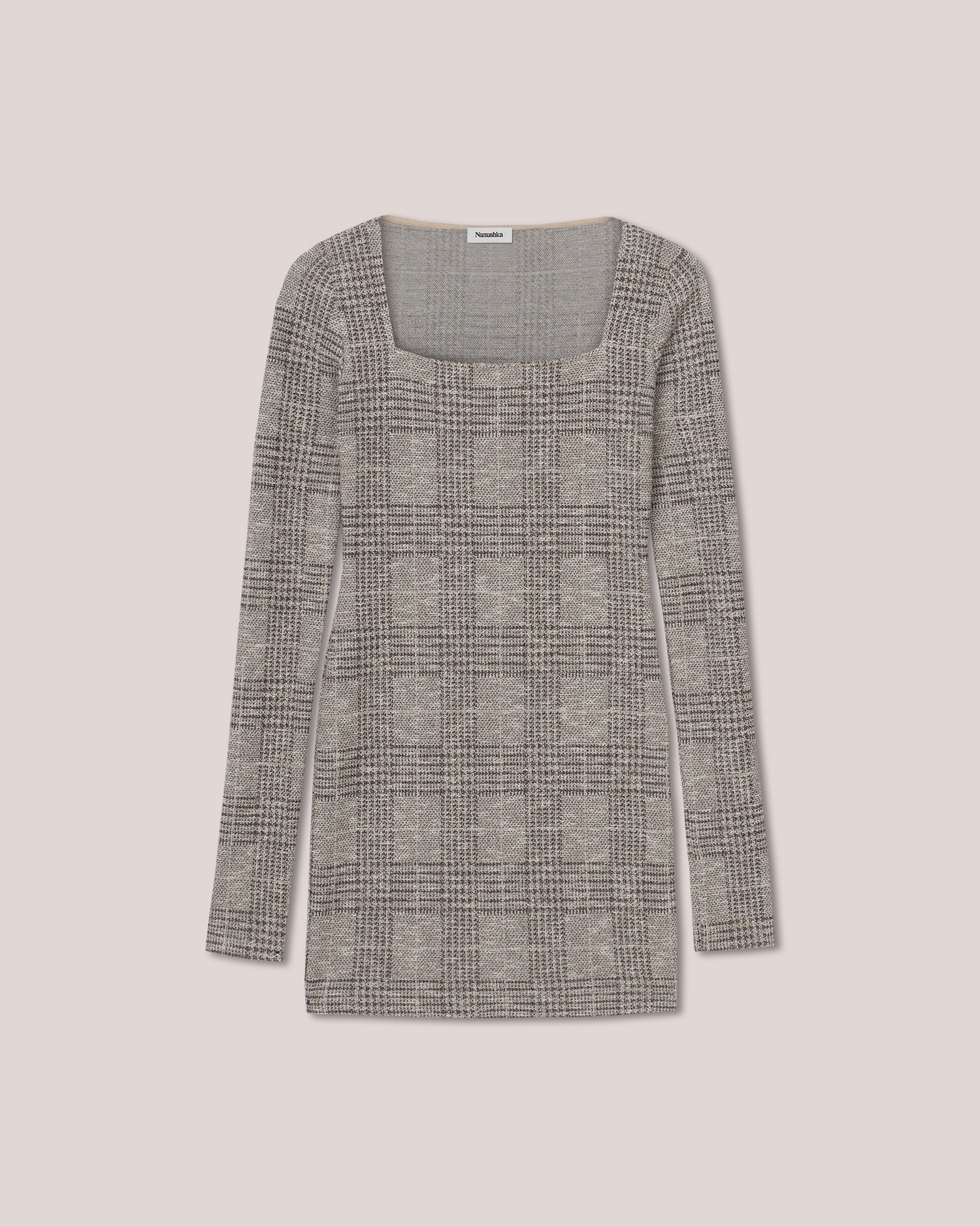 Womens | Lovis Square Neck Tweed Dress | Grey