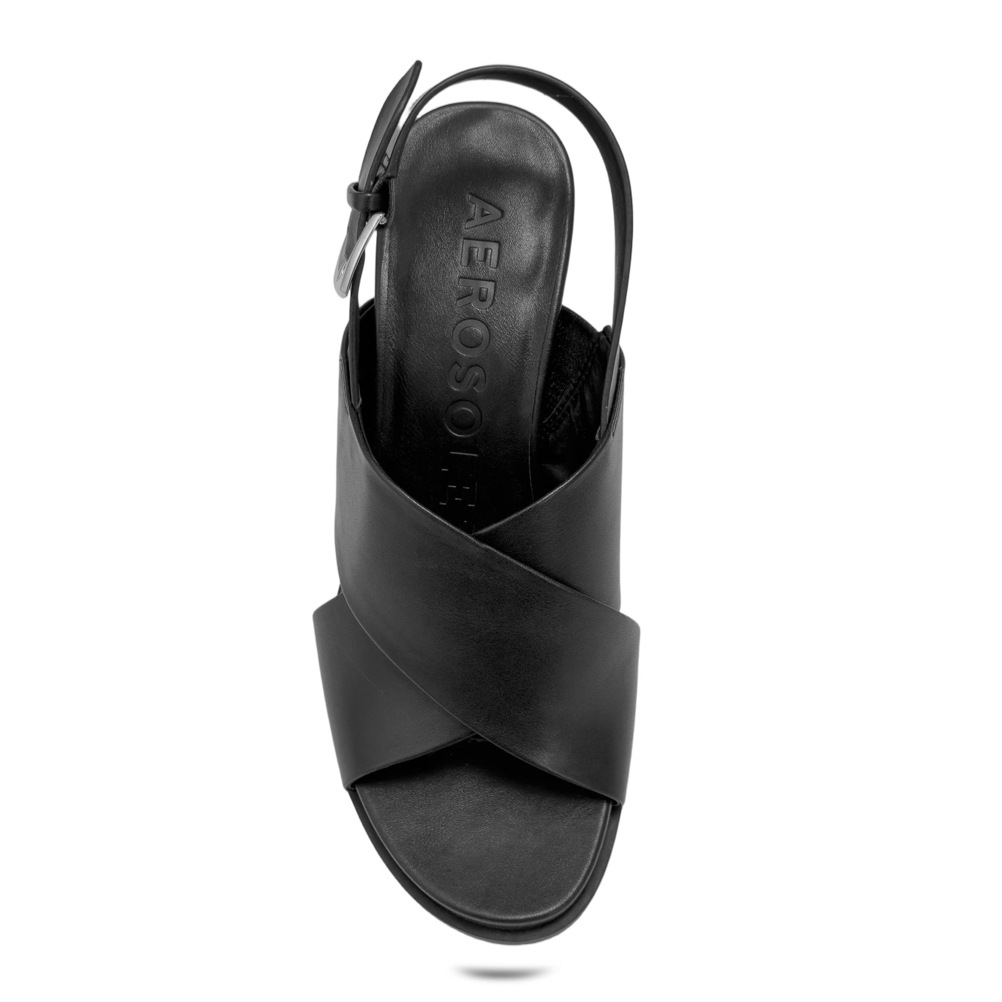 Dayonara Sandal Wedge | Black Faux Calf