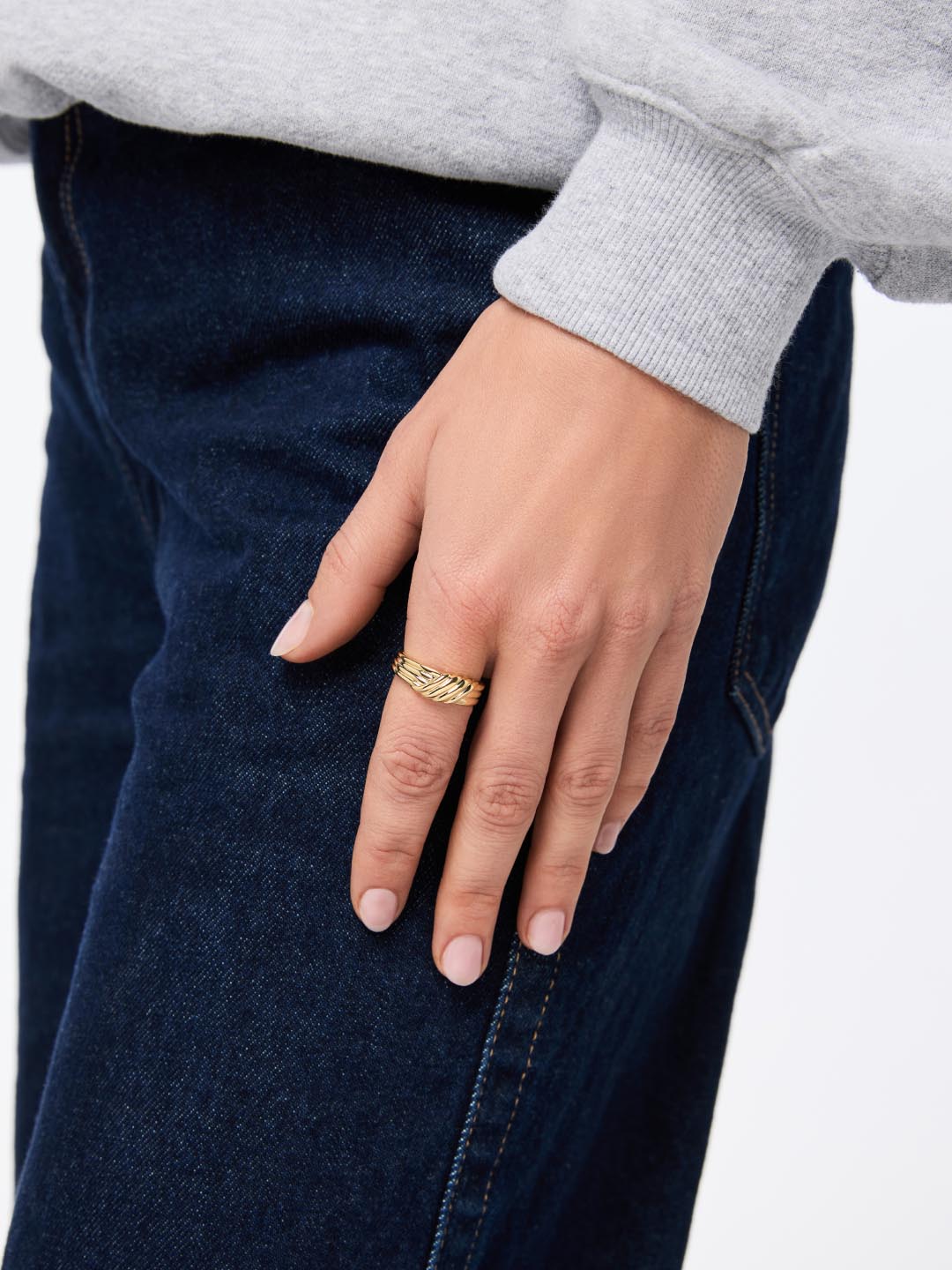 14K Gold Plated Botanica Braided Statement Band Rings For Women Ana Luisa Lydia