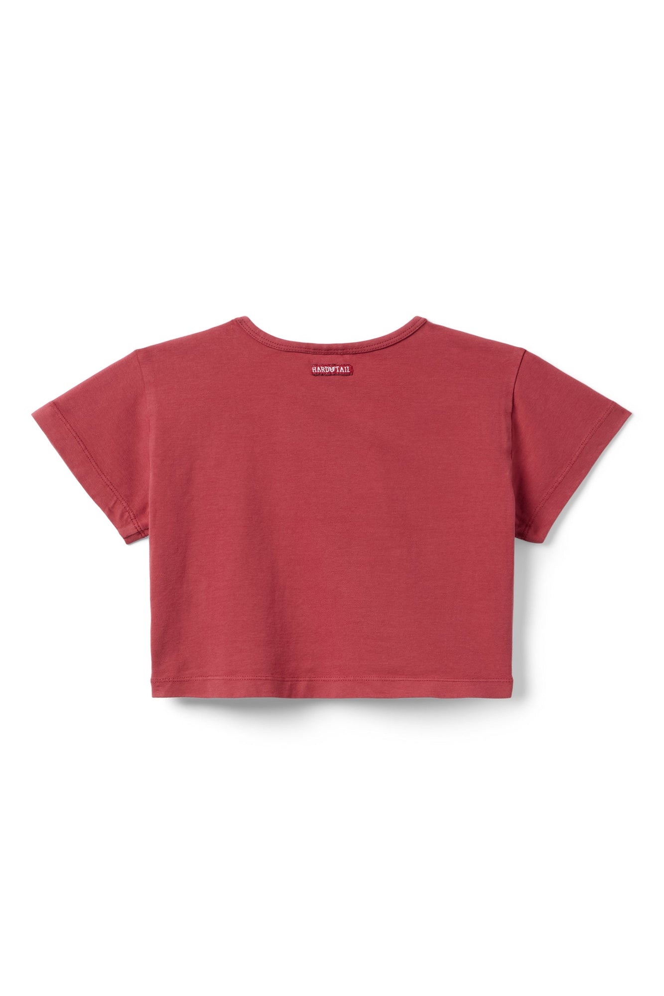 Women | Vintage Side Stripe Crop Workout Tee | Crimson