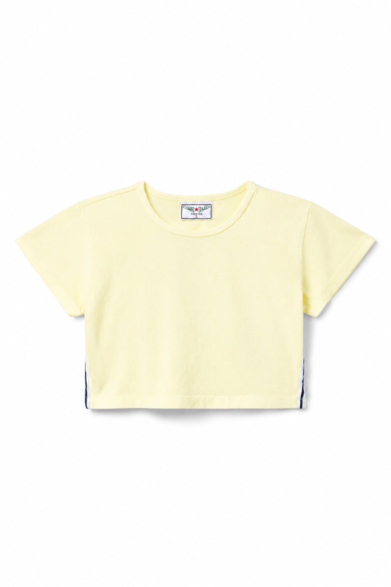 Women | Vintage Side Stripe Crop Workout Tee | Sunwash
