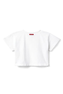 Women | Vintage Side Stripe Crop Workout Tee | White
