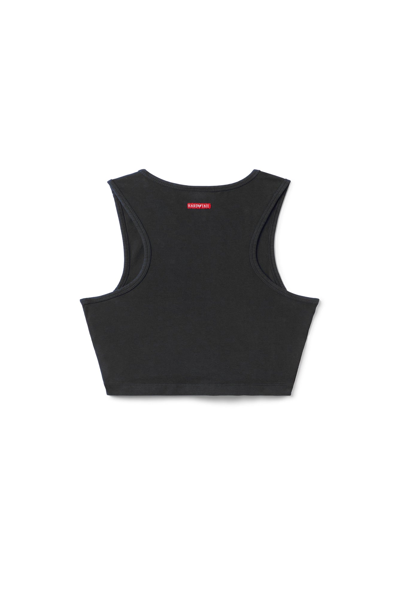 Women | Vintage Side Stripe Crop Racer Tank | Black