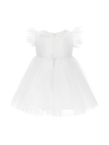 Girls | Maxi Butterfly Silk-Touch Tulle Dress | White