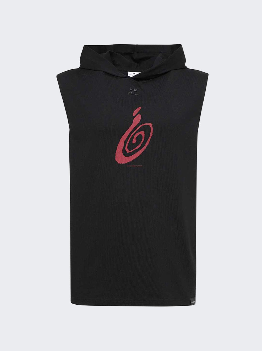 Men | Courrèges | Hooded Sleeveless T-shirt | Black