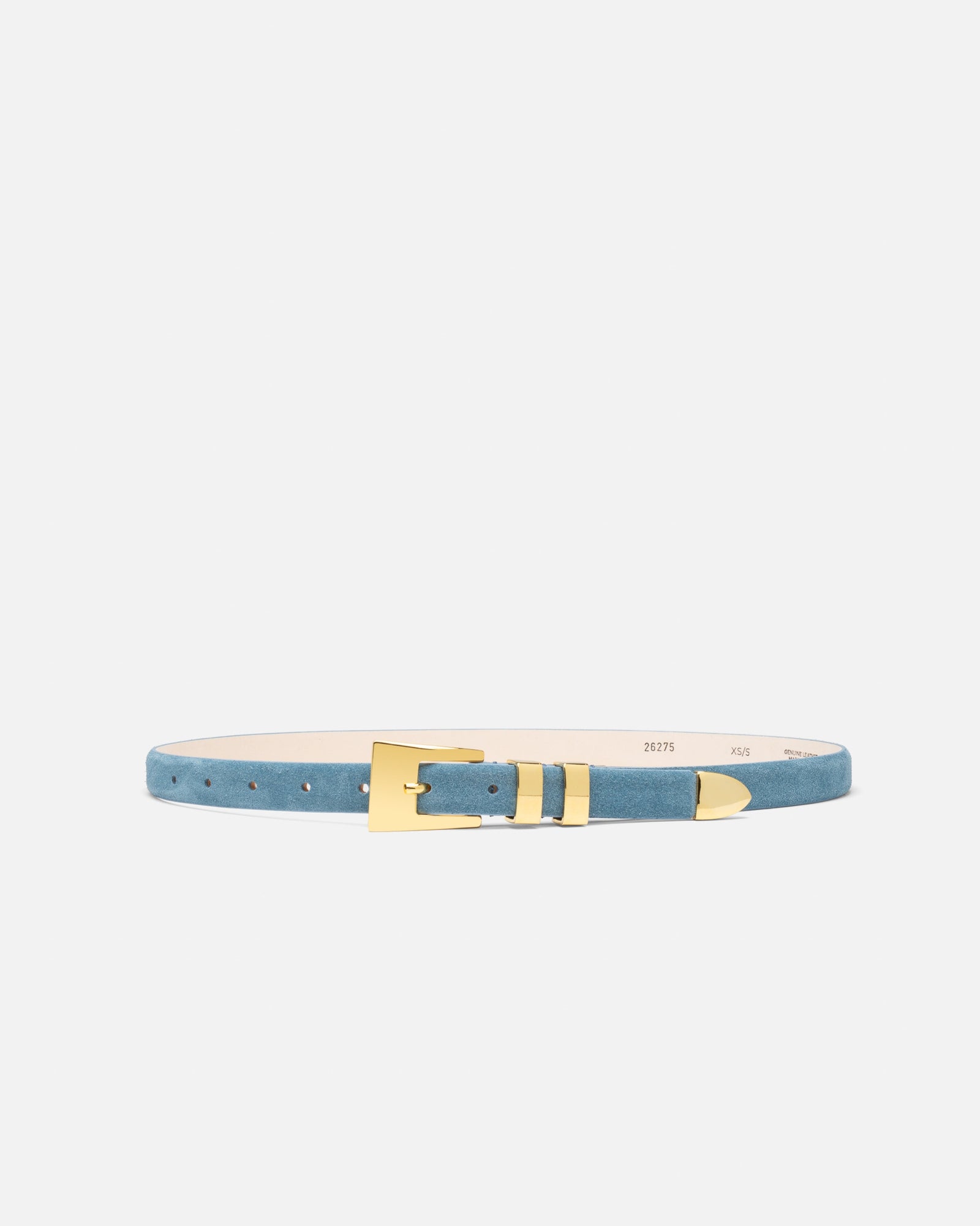 Sofia Belt | Sky Blue Suede/Gold