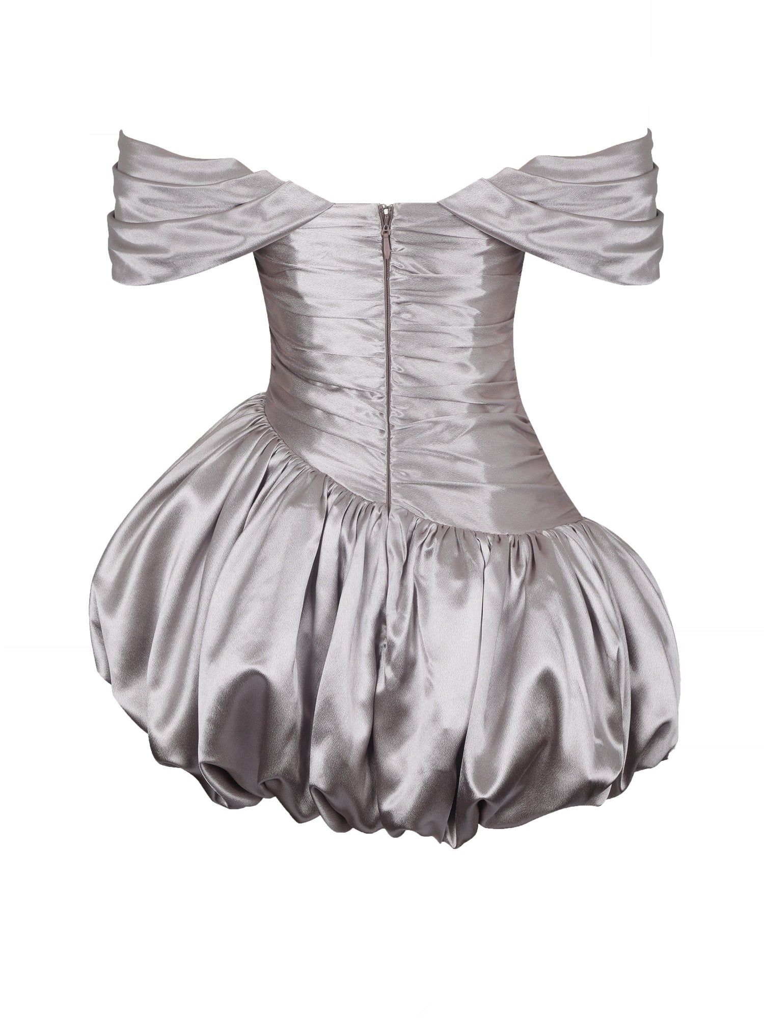 Milena Ruched Asymmetrical Bubble Mini Dress | Champagne