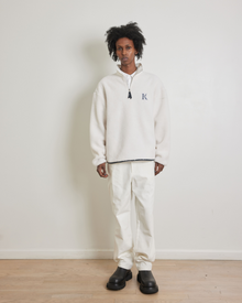 White Sherpa Quarter Zip | White