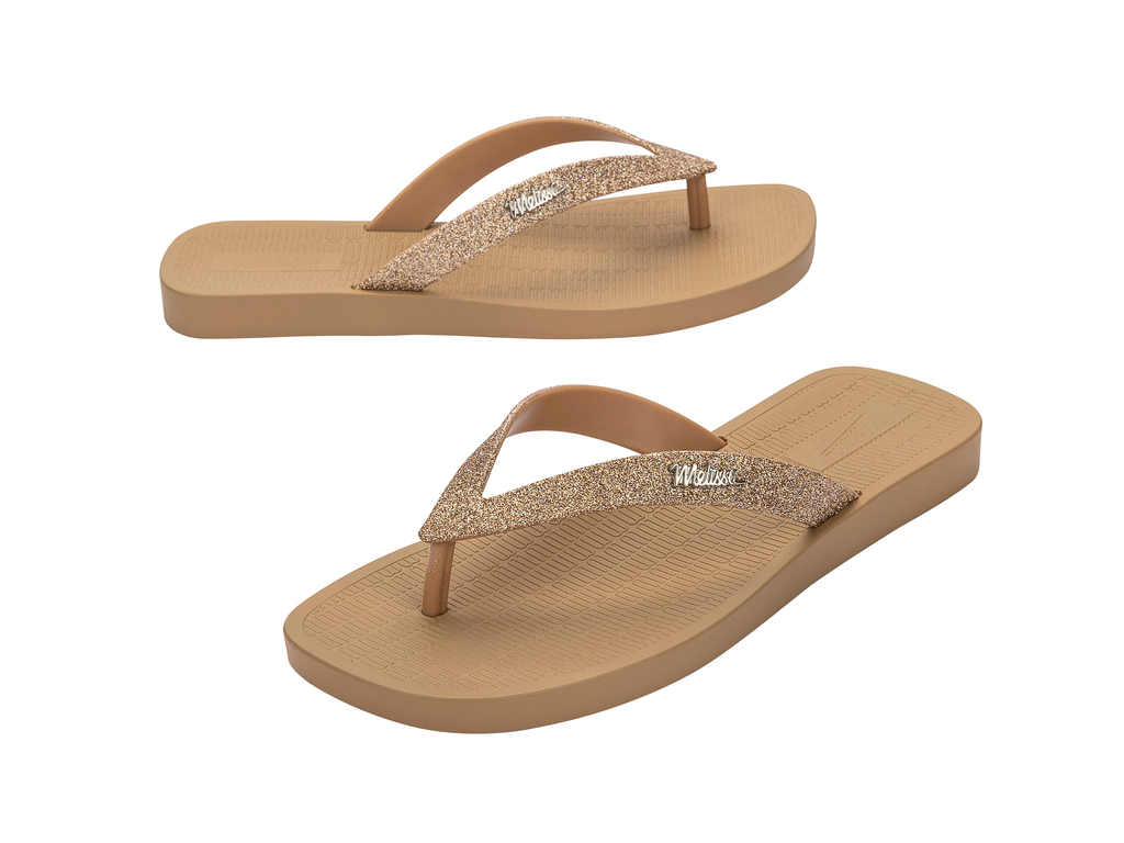 Womens | Sun Long Beach II Flip Flop | Beige/Bronze