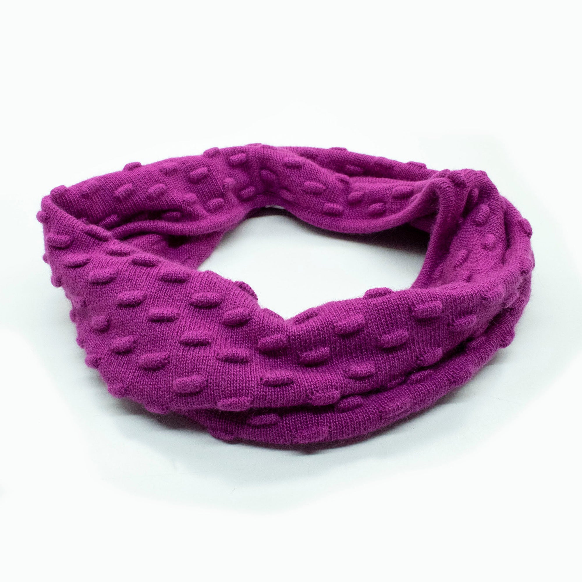 Neck Warmer In Popcorn Stitch | Very Berry