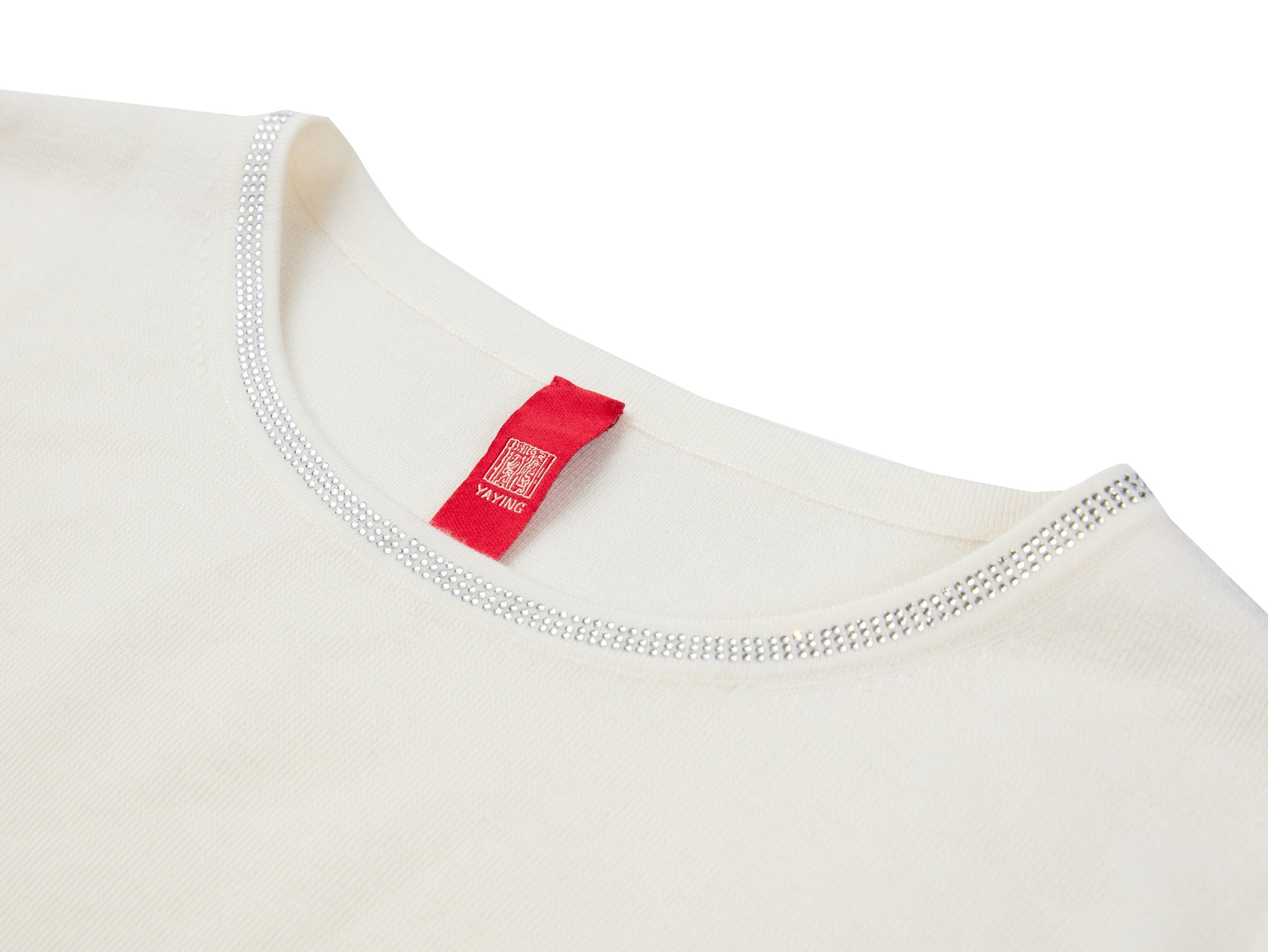 Wool Round Neck Knit Top | White