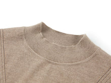 Cashmere Semi-Tall Collar Knit Top | Camel