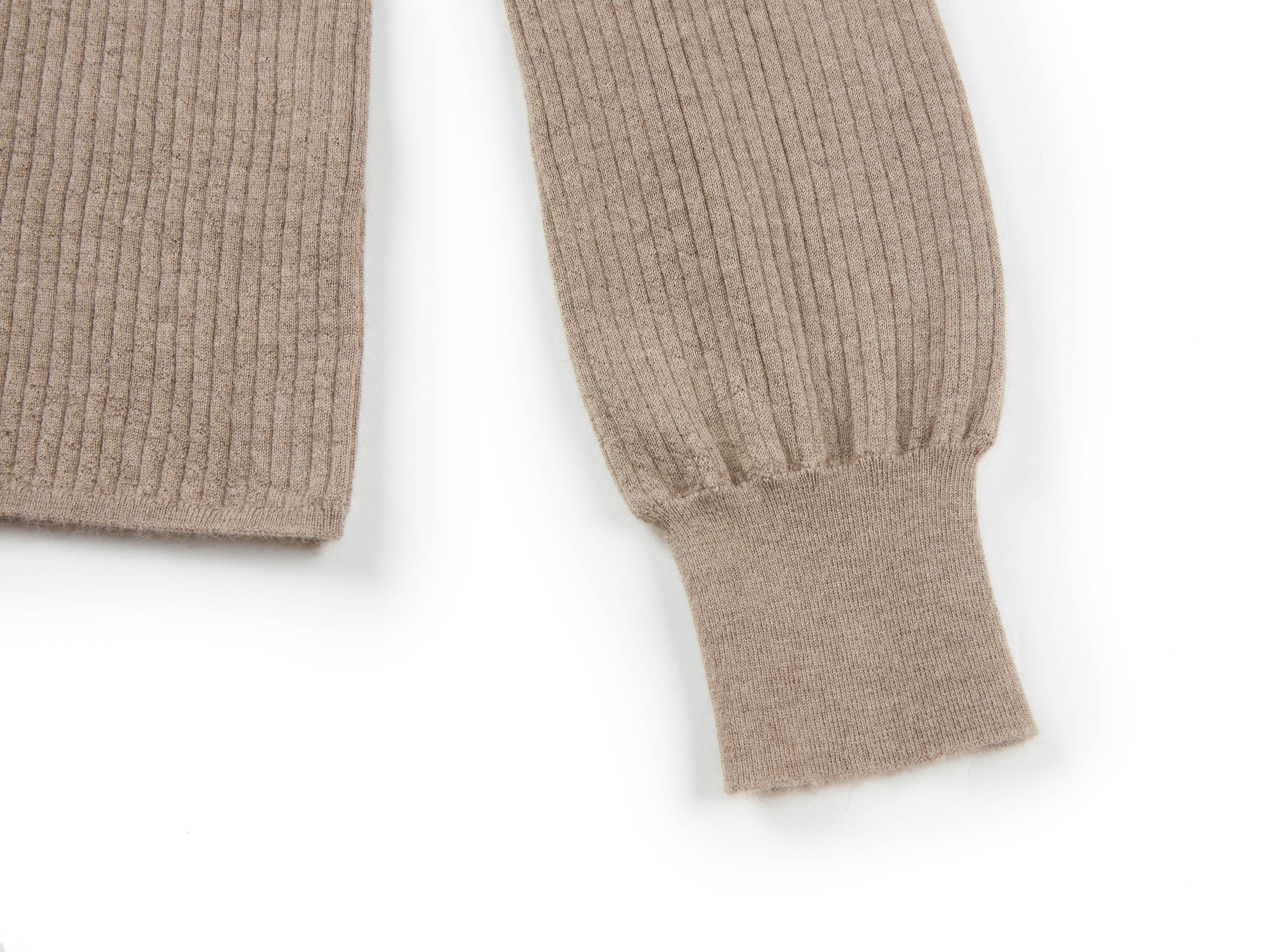 Cashmere Semi-Tall Collar Knit Top | Camel