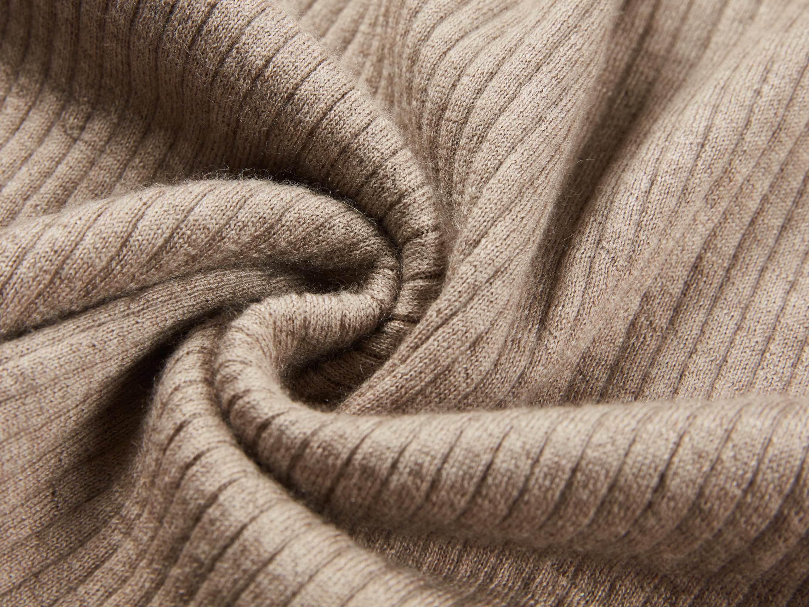 Cashmere Semi-Tall Collar Knit Top | Camel