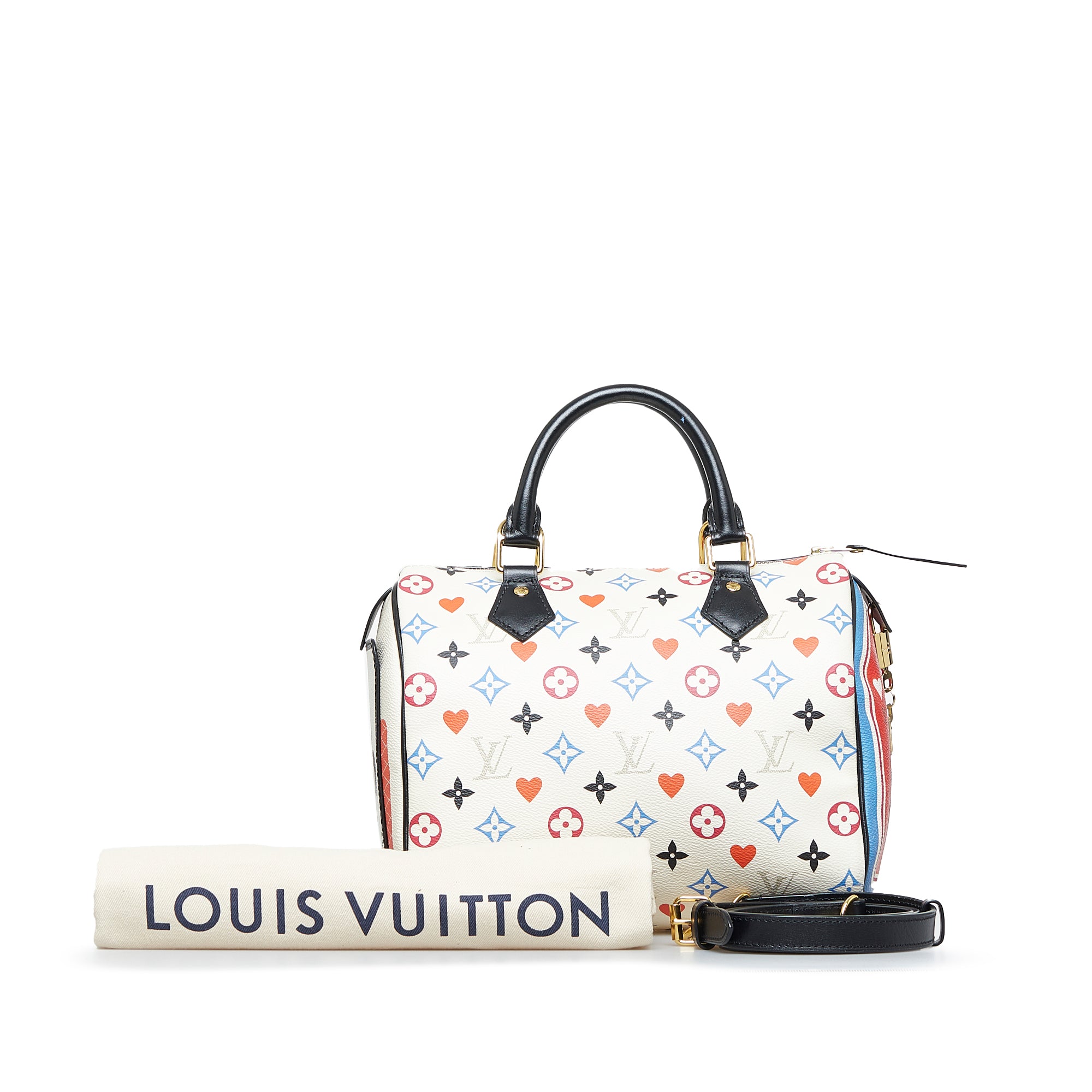 Louis Vuitton Pre-Owned Monogram Game On Speedy Bandouliere 25 | Women | White x Multi