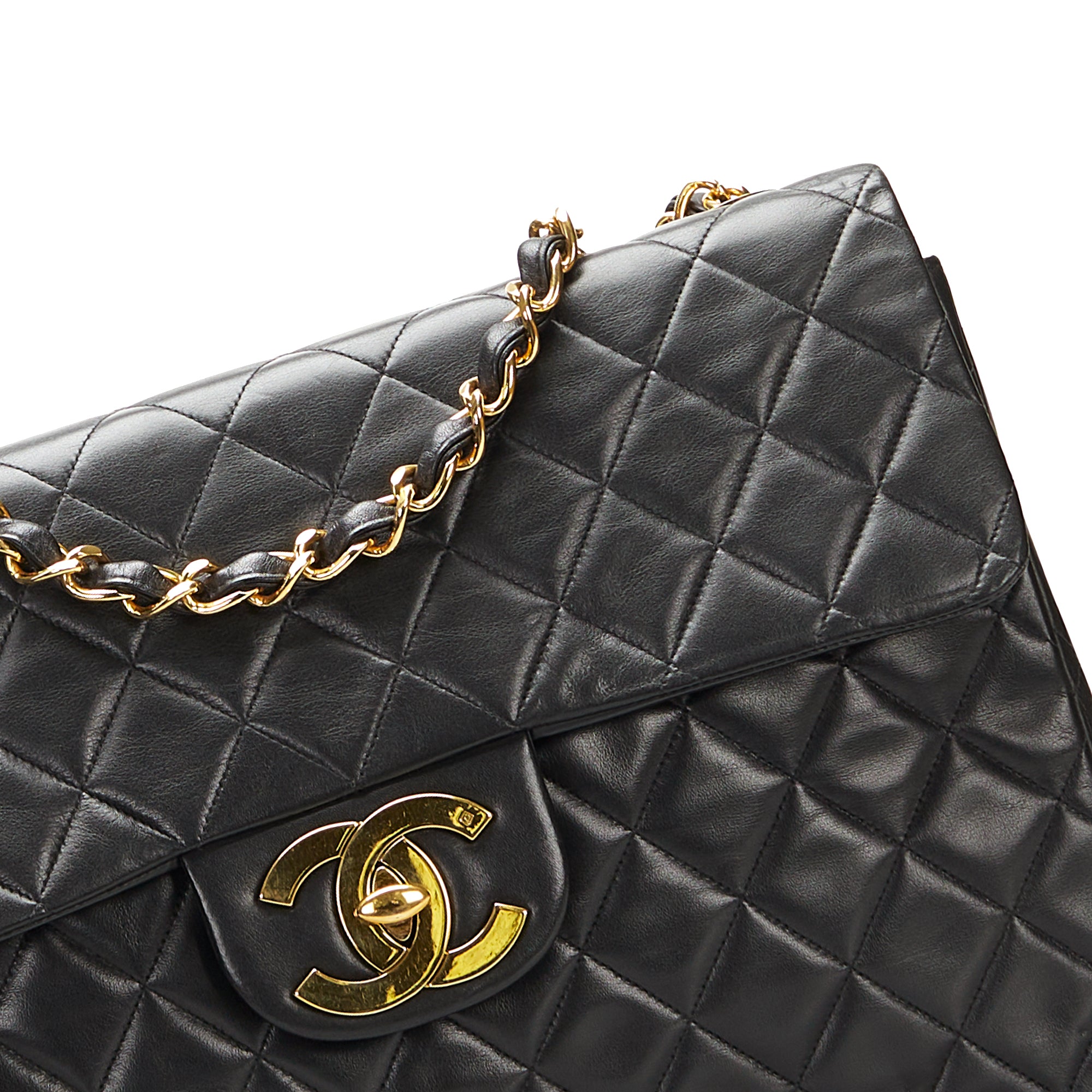 Chanel Pre-Owned Maxi XL Classic Lambskin Single Flap | Women | Black (V1)