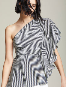 One Shoulder Drape Top - Halston