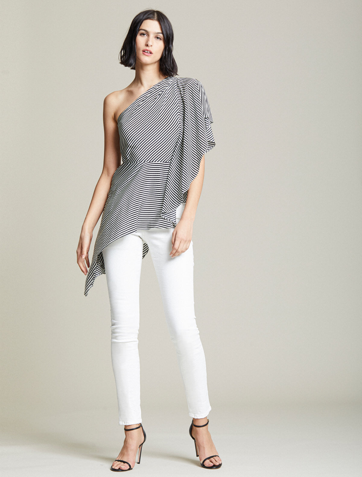 One Shoulder Drape Top - Halston