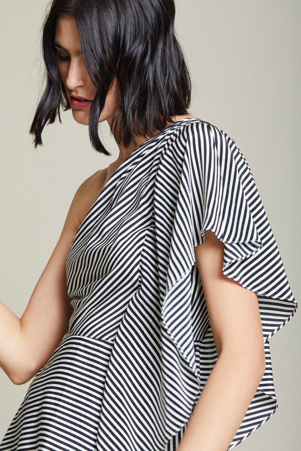 One Shoulder Drape Top - Halston