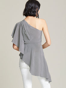 One Shoulder Drape Top - Halston
