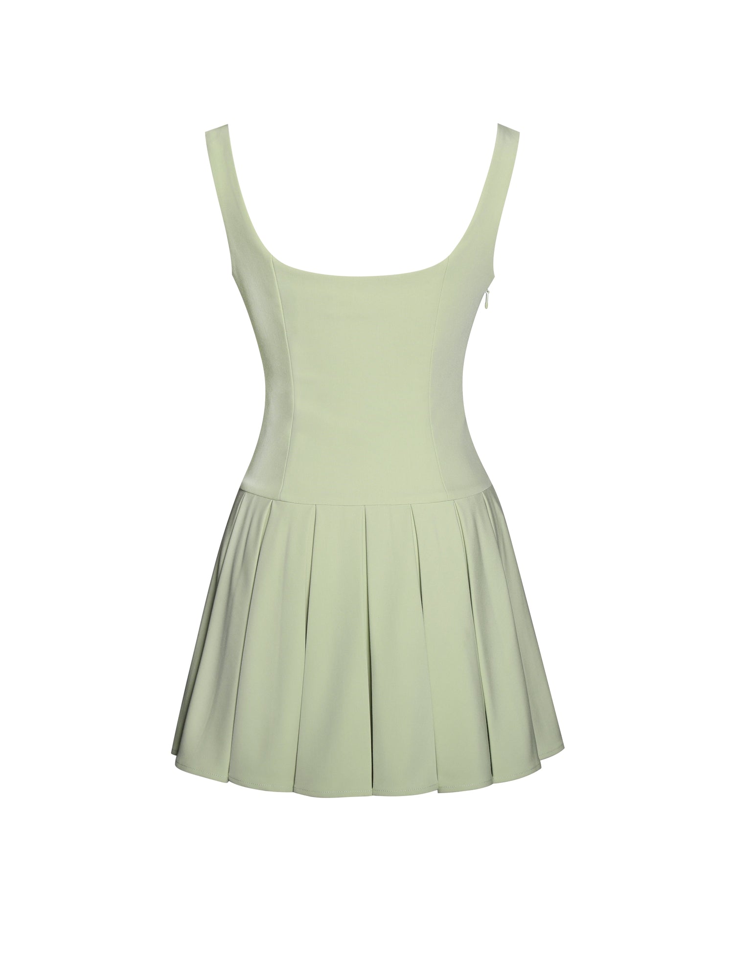 Tala Sleeveless Pleated Preppy Mini Dress | Pistachio Green