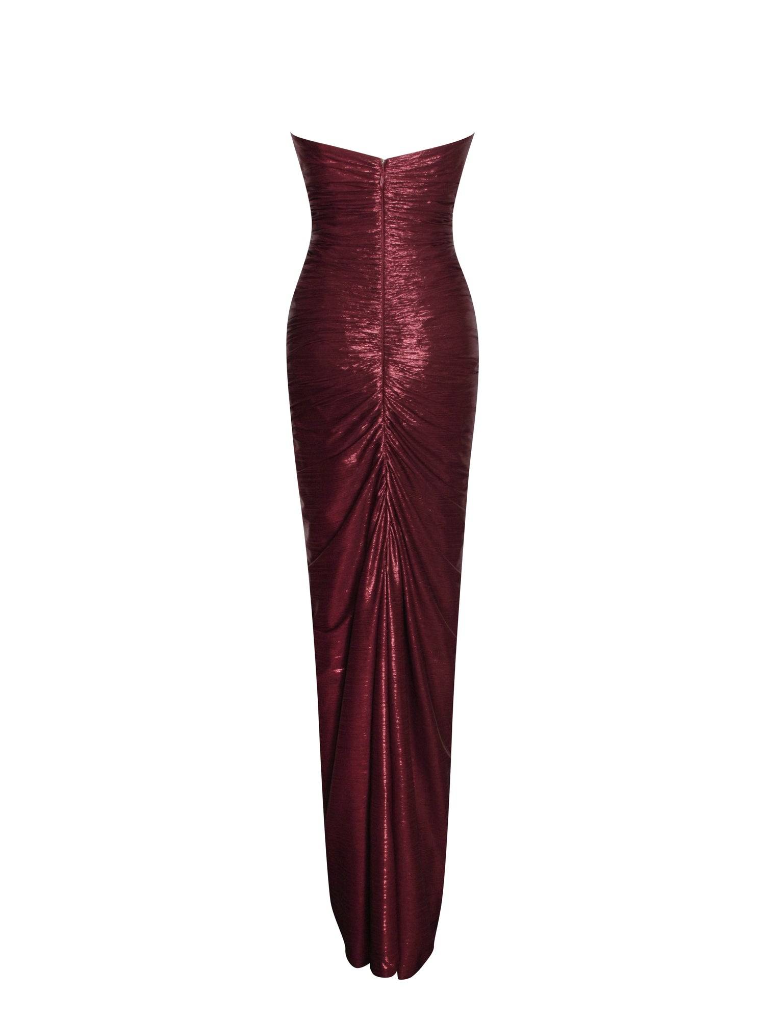 Sable Ruched Glitter Mermaid Gown | Burgundy