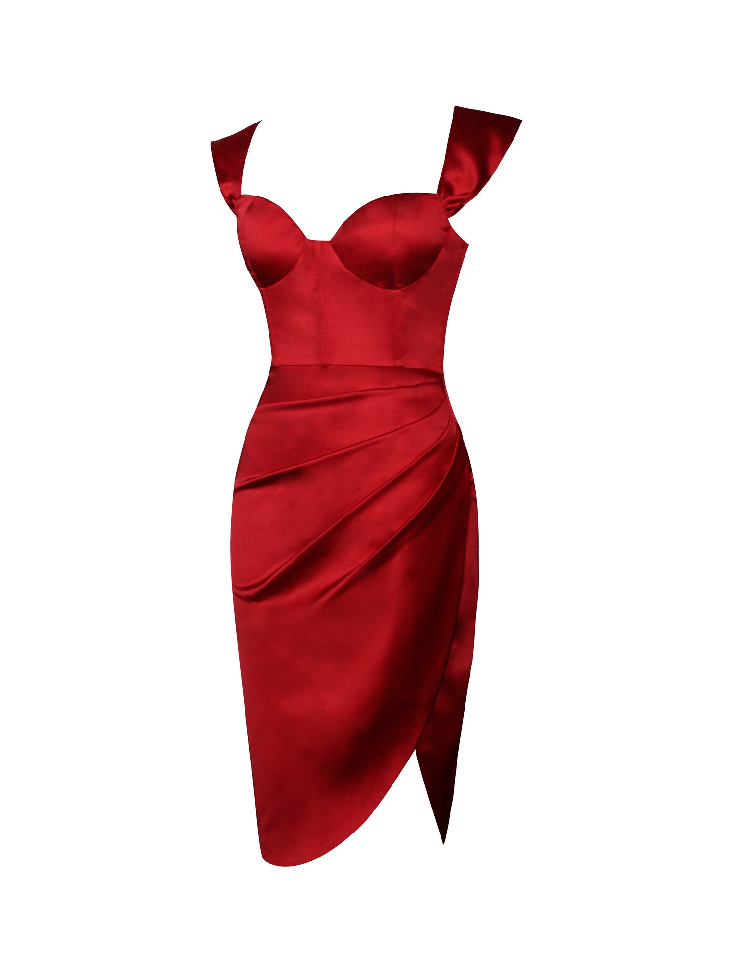 Hedy Satin Corset Dress | Red