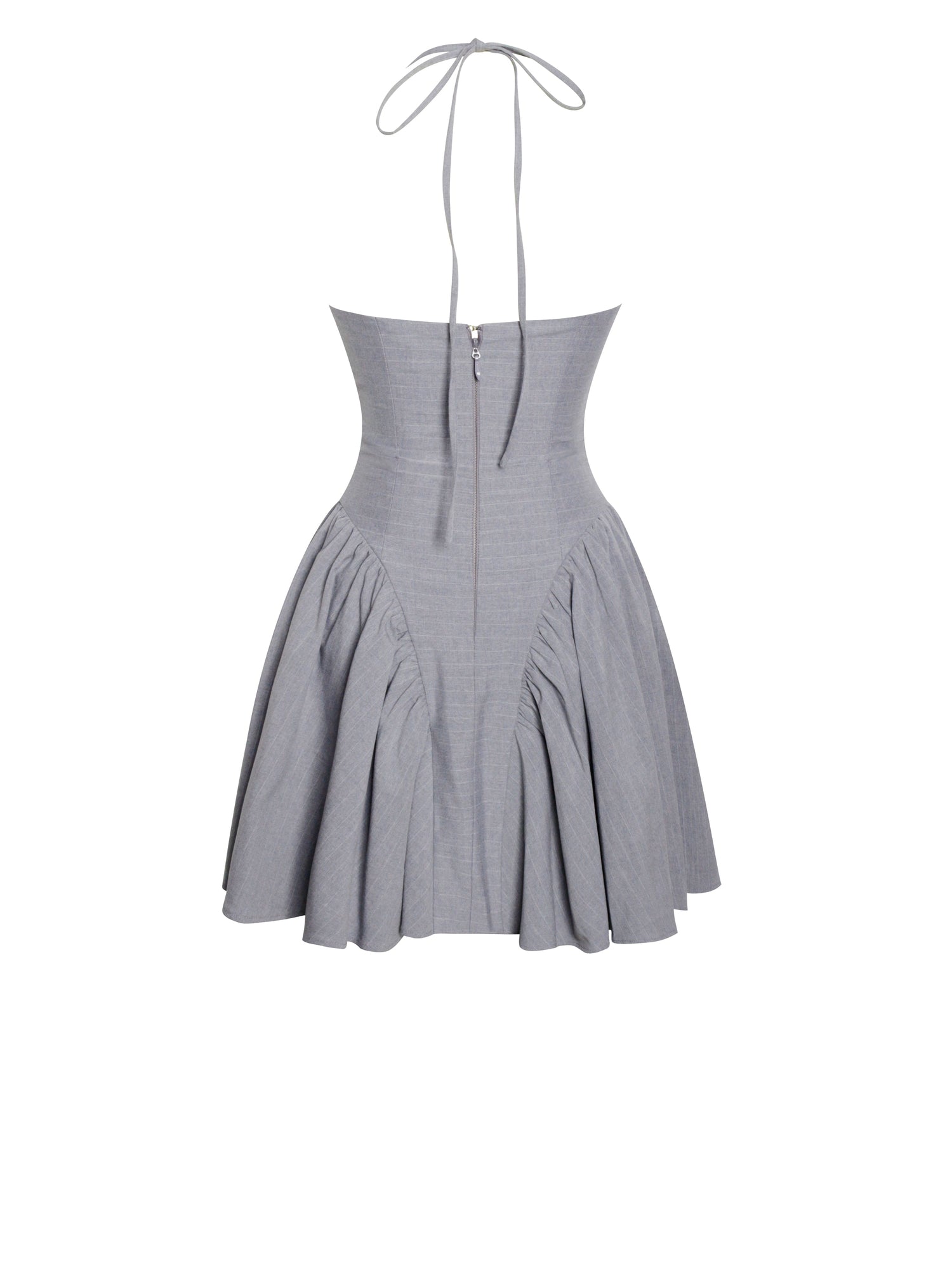 Melody Halter Drop Waist Mini Dress | Gray Stripe