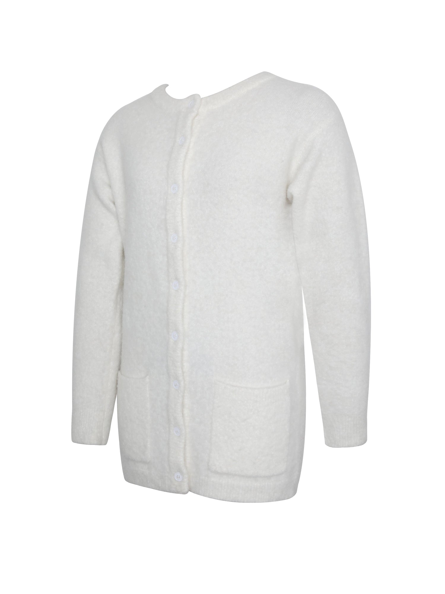 Orla Wool-Blend Ribbed Knit Cardigan | White