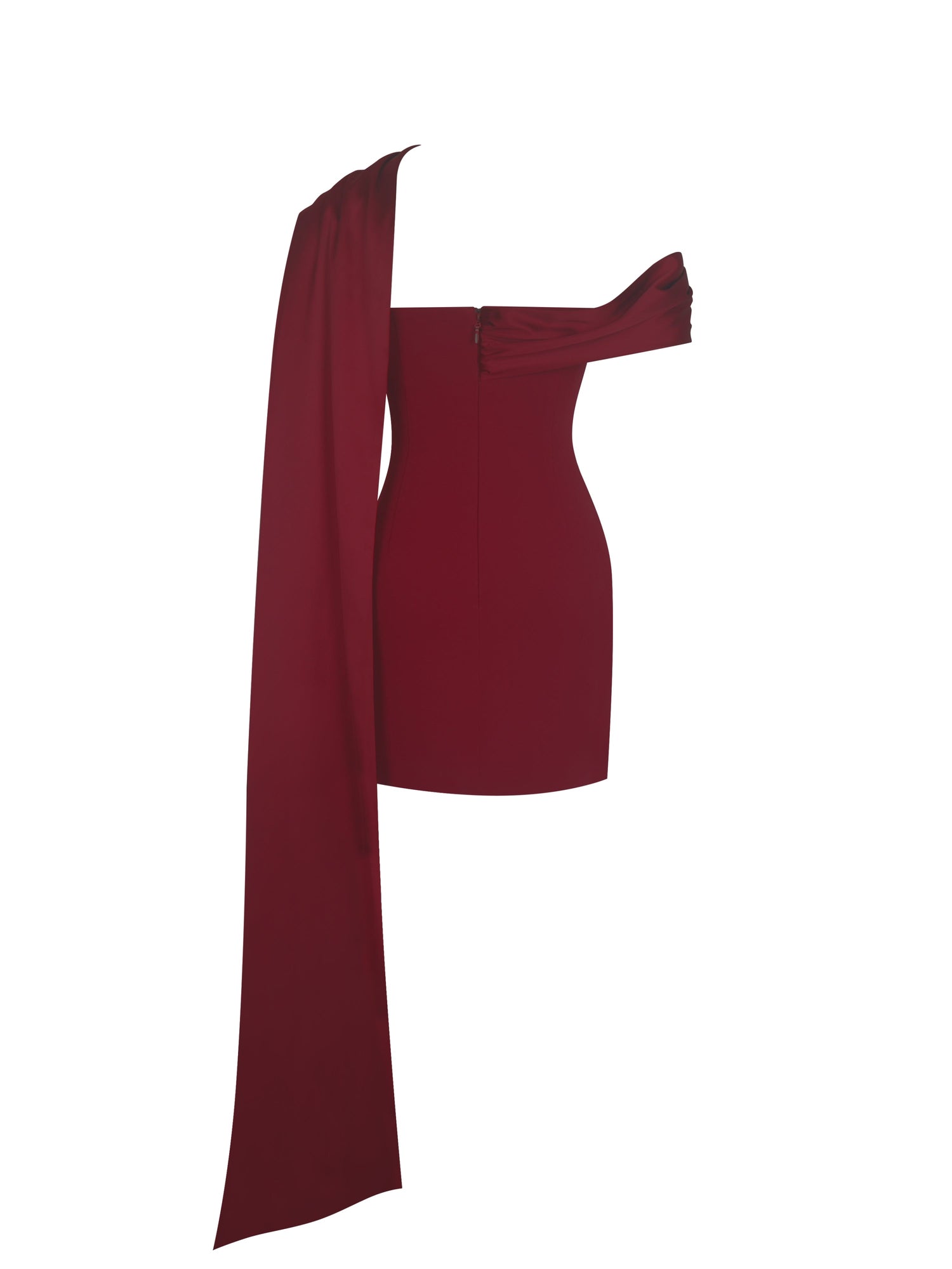 Ovelia Satin Ribbon Strapless Mini Dress | Crimson