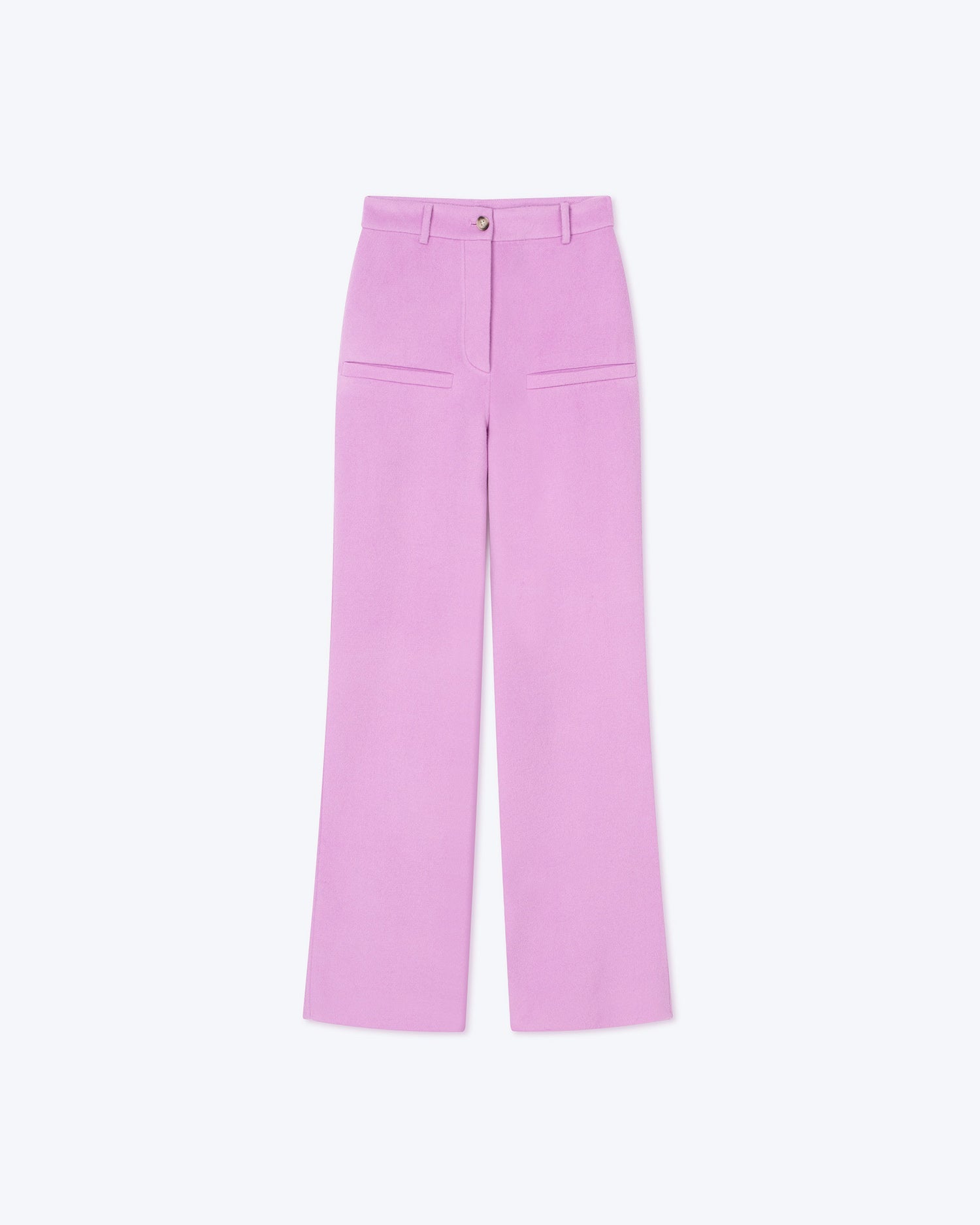 Womens | Finja Double Wool Slim-Leg Pants | Pink