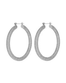 Pave Amalfi Hoops | Silver
