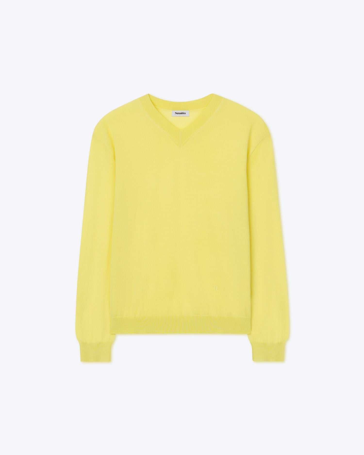 Mens | Kodi Merino Wool V-Neck Sweater | Lime Superfine Merino