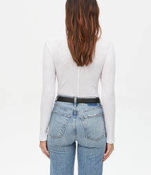 Bell Ribbed Turtleneck | White