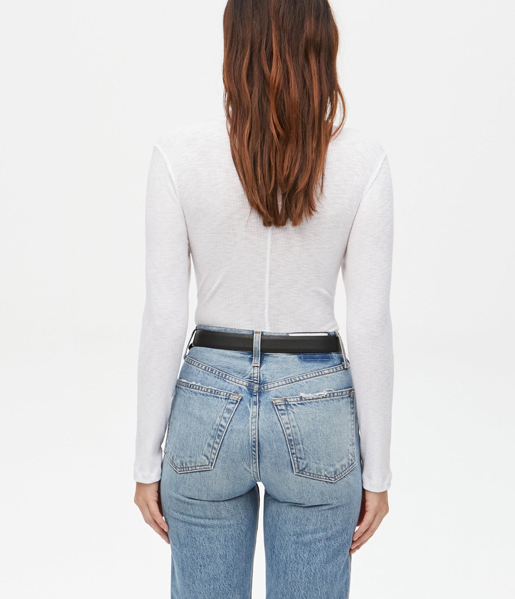 Bell Ribbed Turtleneck | White