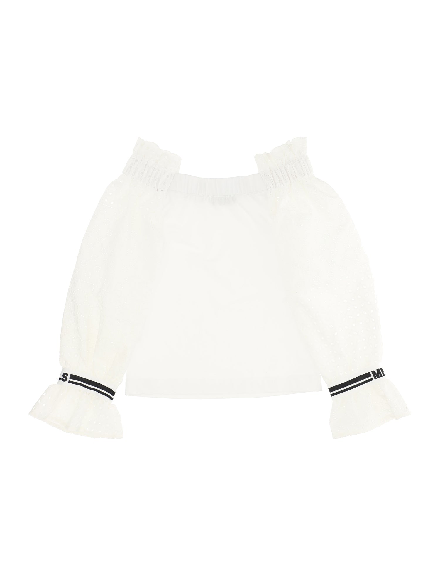 Girls | Jersey And Broderie Anglaise T-Shirt | White