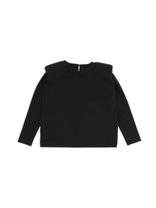 Girls | Padded Shoulder Jersey T-Shirt | Black