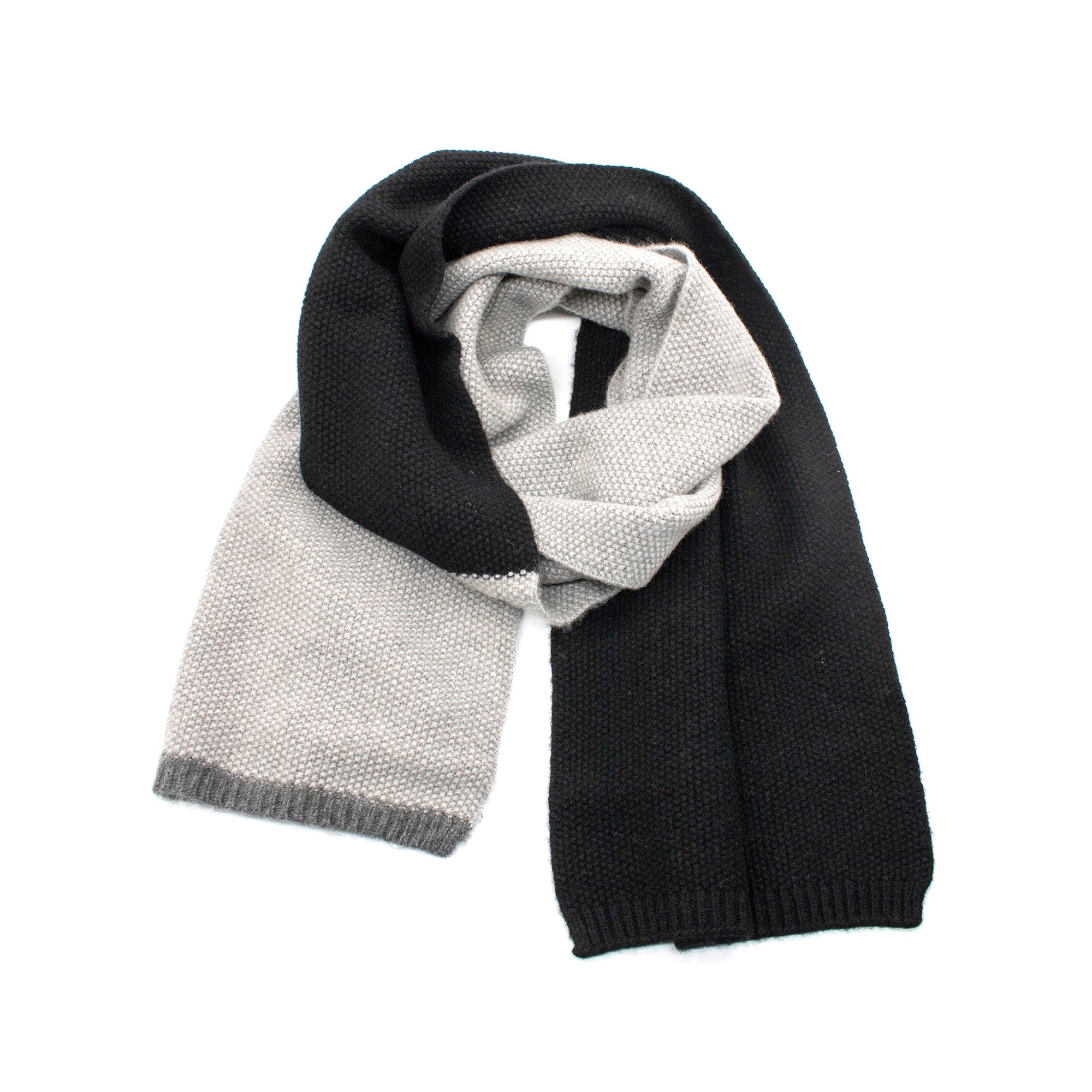 Cashmere Scarf Colorblock | Black/Grey