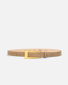 No. 10 Belt | Taupe Suede/Gold