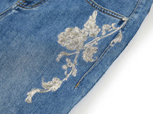 Embroidered Flare Jeans | Blue