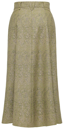High-Waist Wool Cashmere Jacquard Skirt | Green