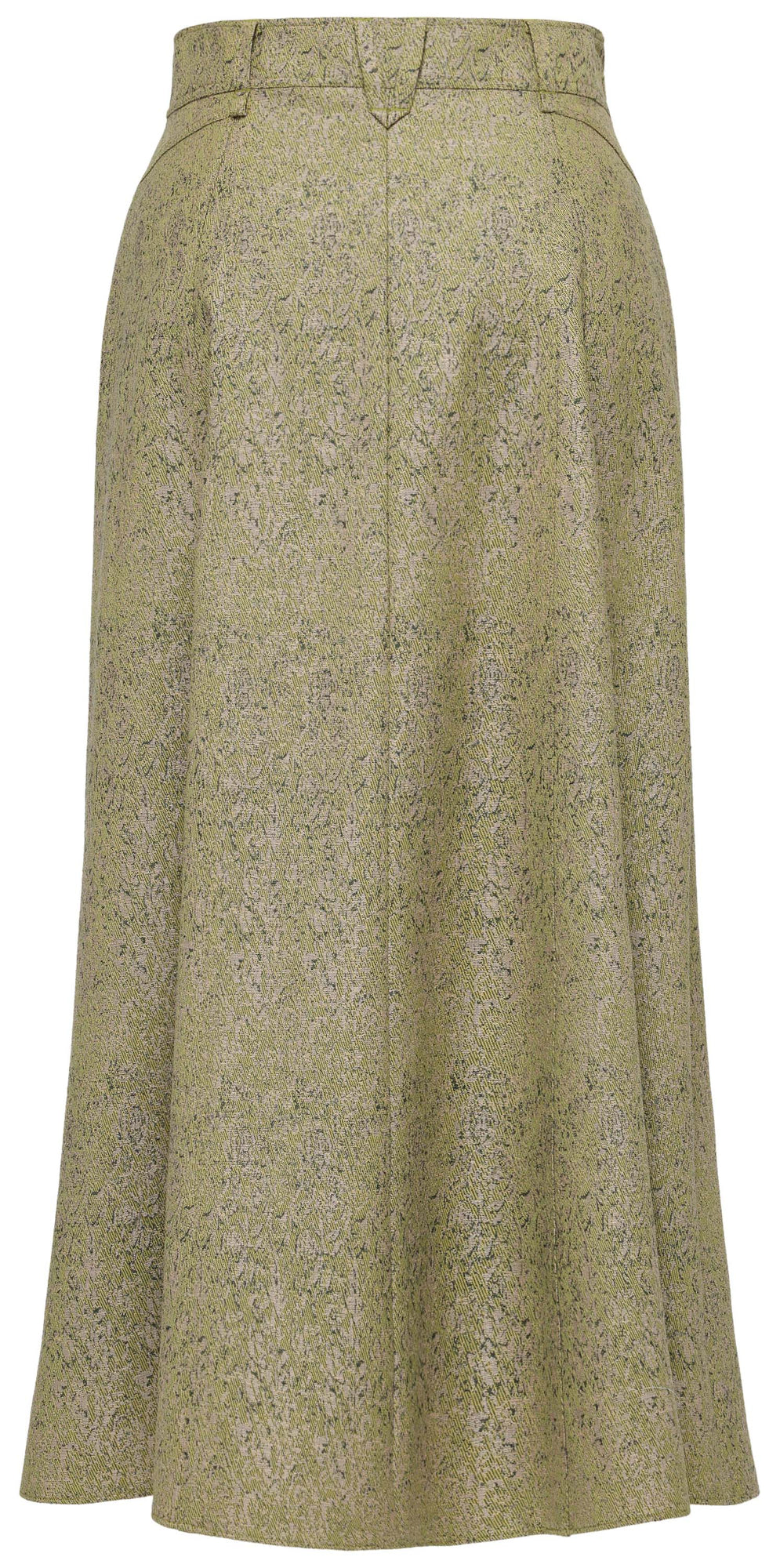 High-Waist Wool Cashmere Jacquard Skirt | Green